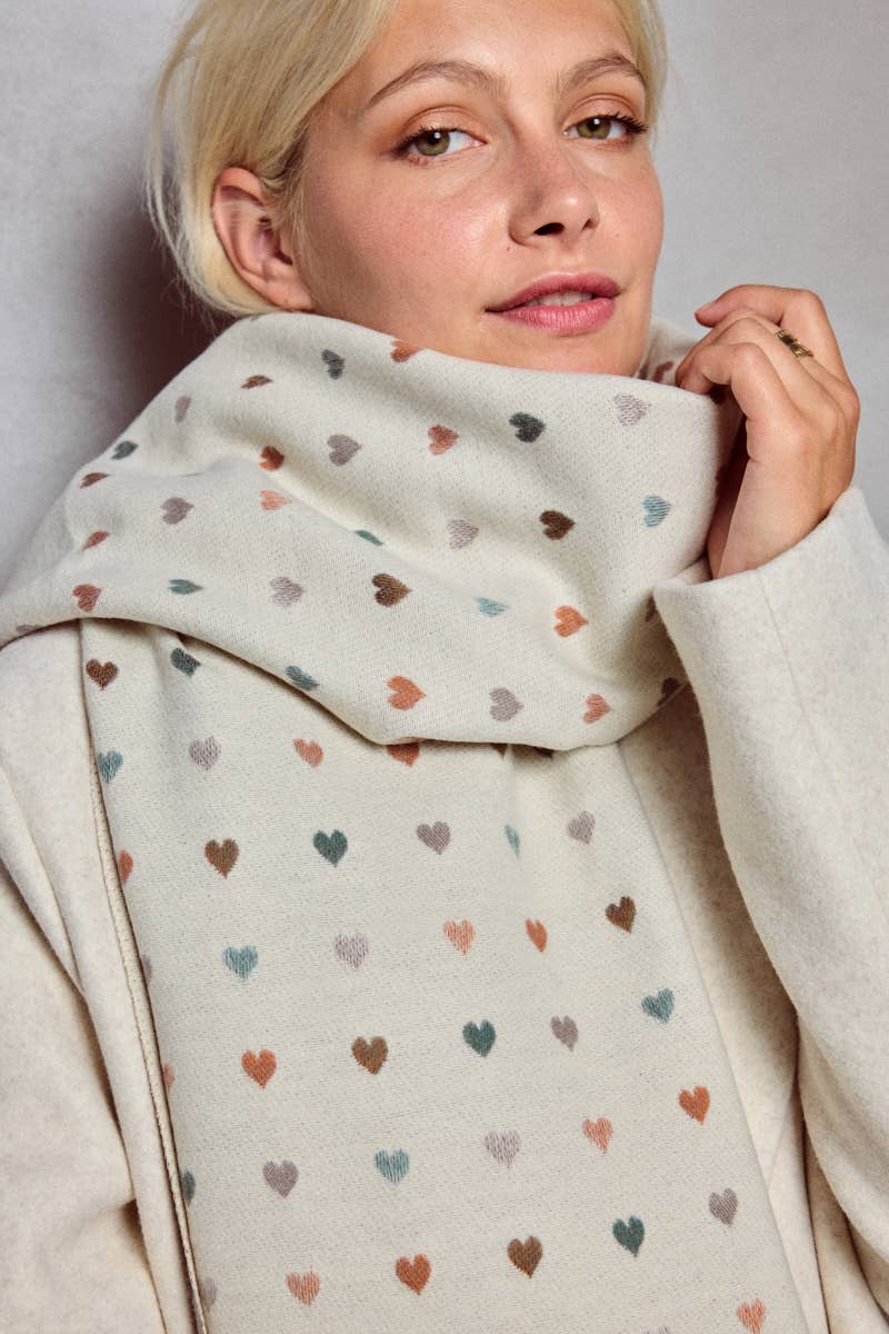 BUFANDA REVERSIBLE Corazones