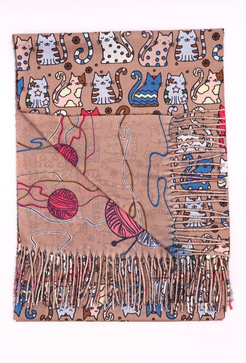 PAÑUELO GATOS Camel