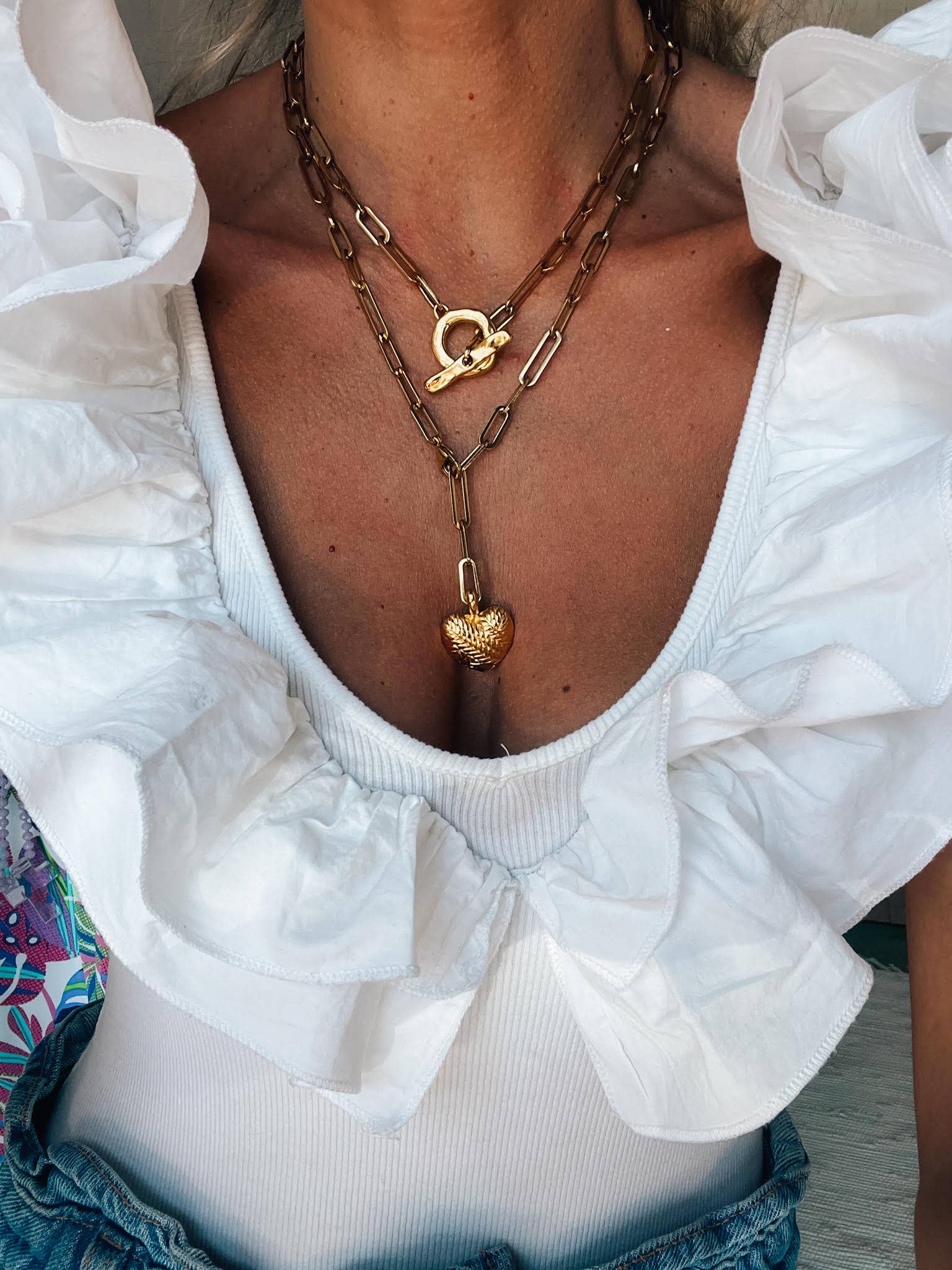 CADENA DE ESLABONES CON COLGANTE CORAZÓN